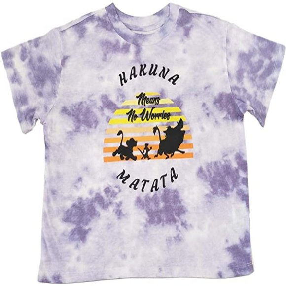 DISNEY Tops - LION KING HAKUNA MATATA JUNIOR PURPLE TIE-DYE TEE